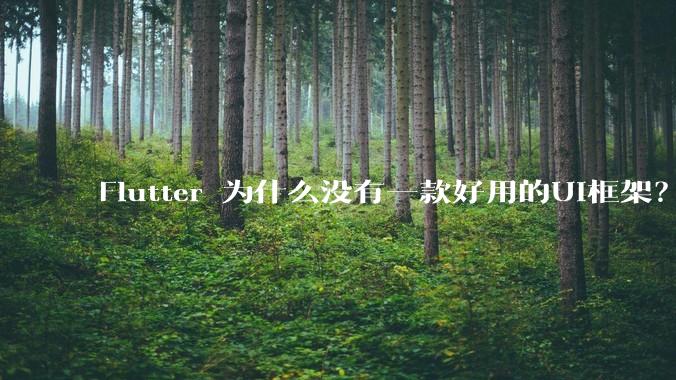 Flutter 为什么没有一款好用的UI框架？